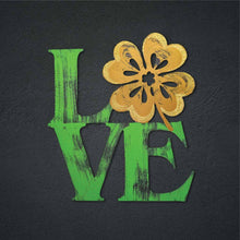 Load image into Gallery viewer, hand painted LOVE clover wall art
