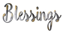 Load image into Gallery viewer, silver and gold blessings sign
