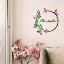 Load image into Gallery viewer, Butterfly Hand Painted Wall Decor with Custom Name
